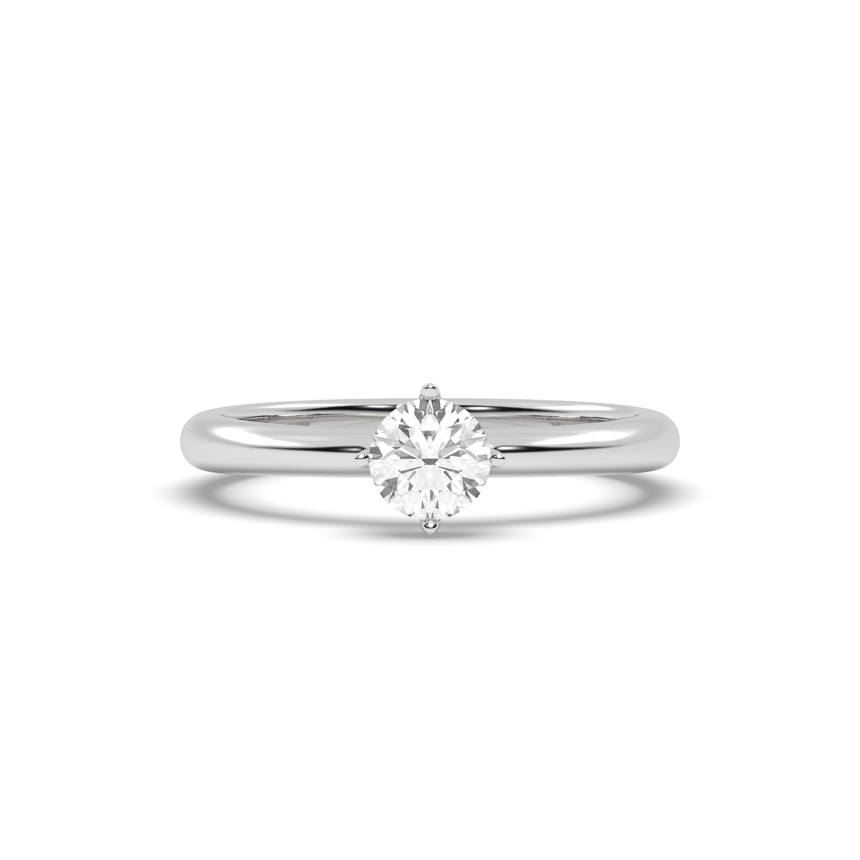 White Gold Studded 0.50 Carat Lab Grown Diamond Ring-E Color VS1 Clrity.